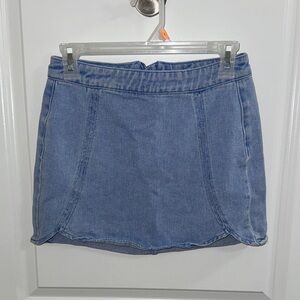 Light Denim Blue Mini Skirt